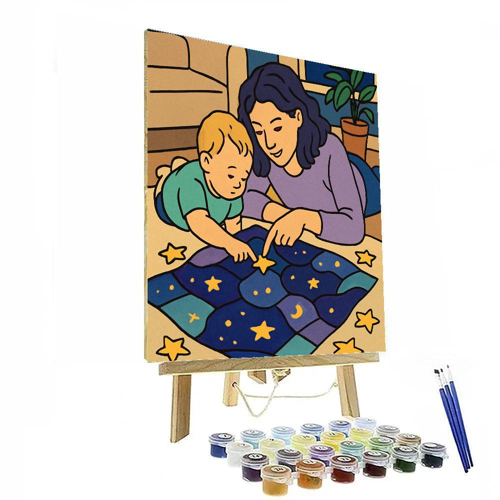 Quilt Of Stars With Motherly Hands Paint by numbers kits