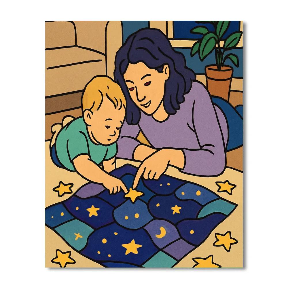 Quilt Of Stars With Motherly Hands Paint by numbers kits