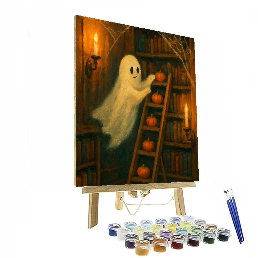 Haunted Library Of Cozy Cobwebs Painting by numbers kit