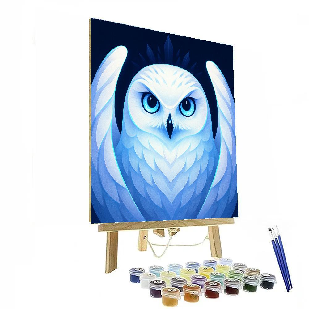 Glacier Eye Snowy Owl painting number kit