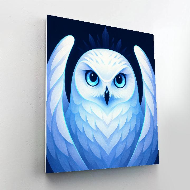 Glacier Eye Snowy Owl painting number kit