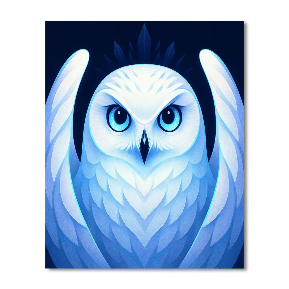 Glacier Eye Snowy Owl painting number kit