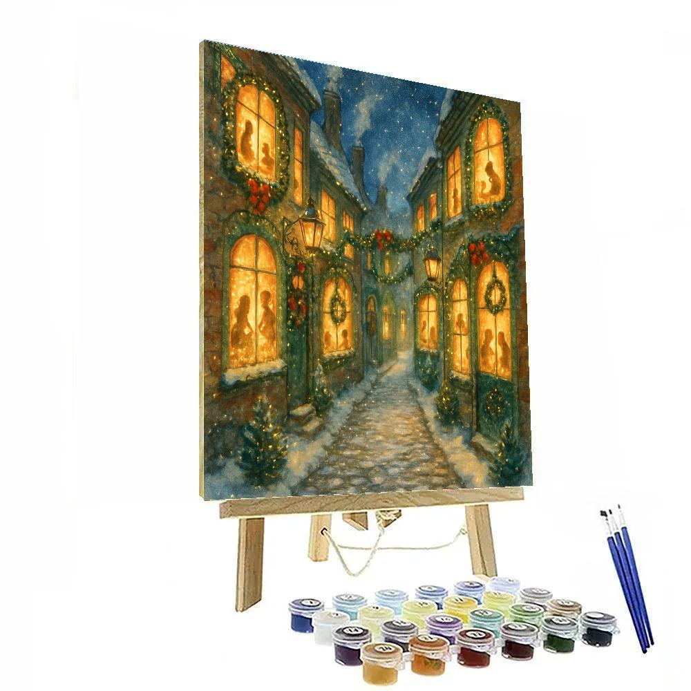 Candlelit Window Parade In The Old Town paint by number