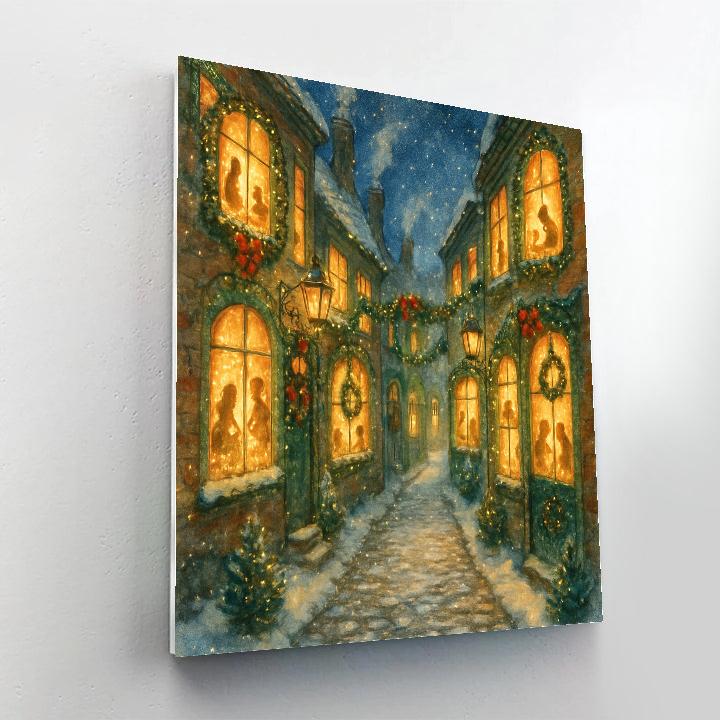 Candlelit Window Parade In The Old Town paint by number