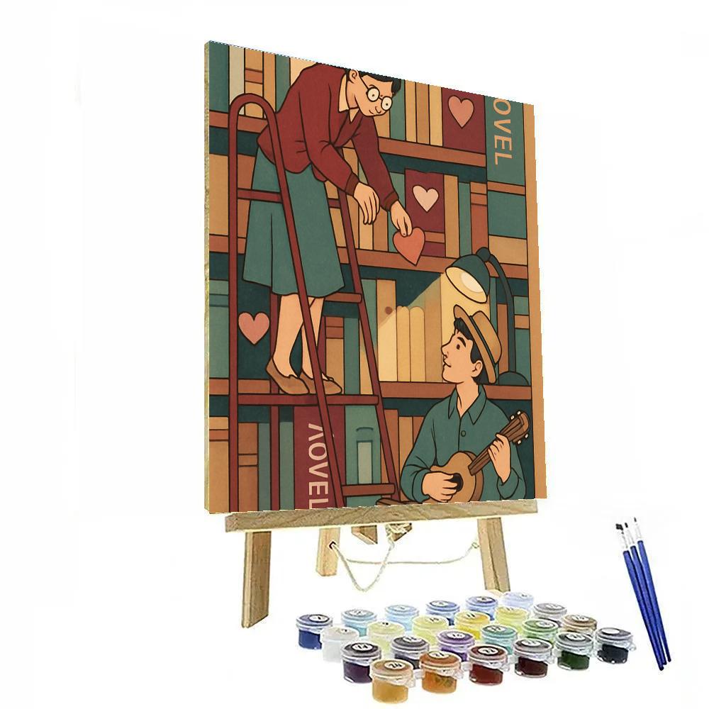 Library Ladder Valentines Day Serenade paint by color