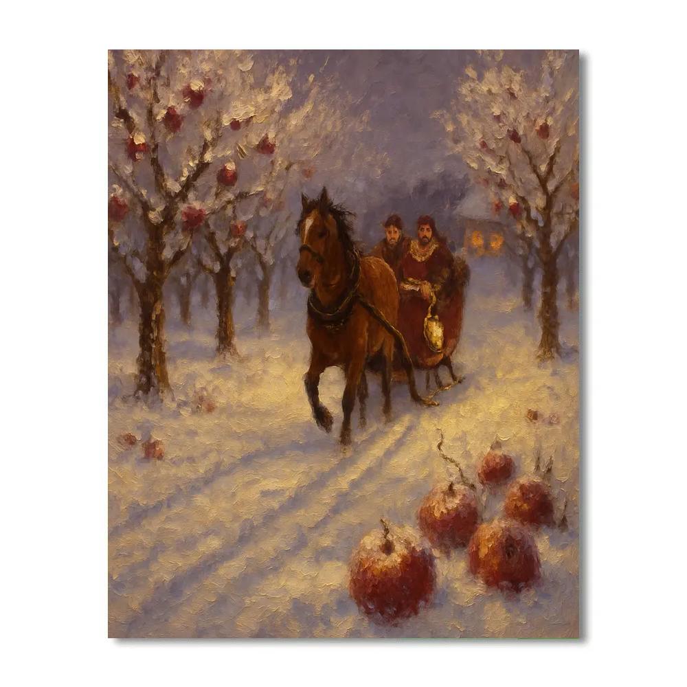 Sleigh Bells Over The Frosted Orchard Paint by numbers kits