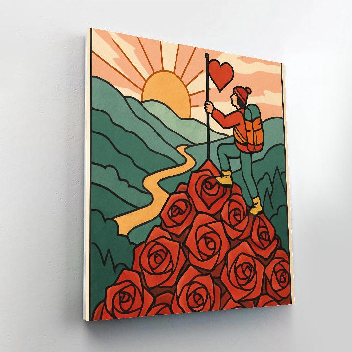 Valentines Day Mountain Of Origami Roses Paint by numbers kits