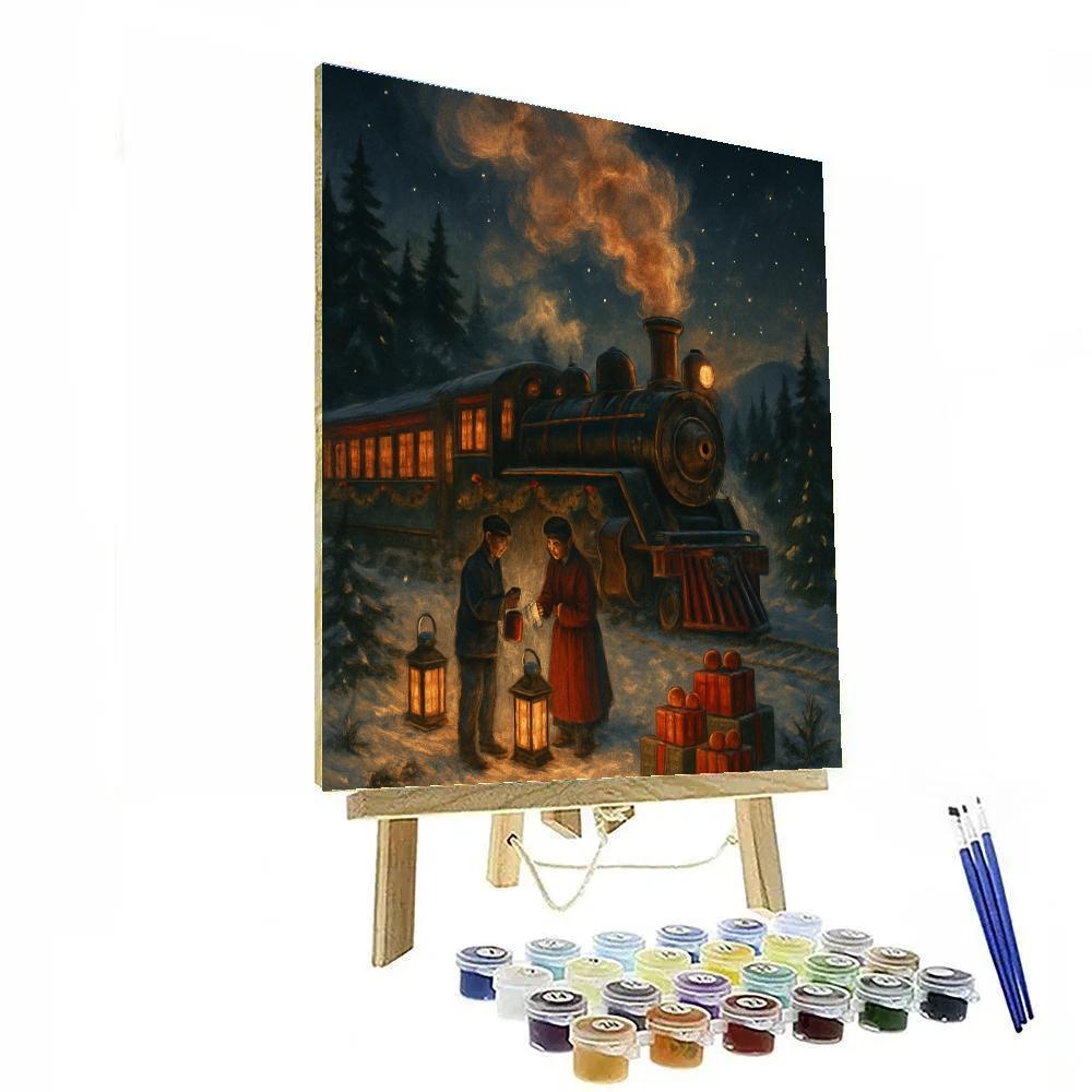 Polar Express Hot Cocoa Stop In The Pines Paint by numbers art