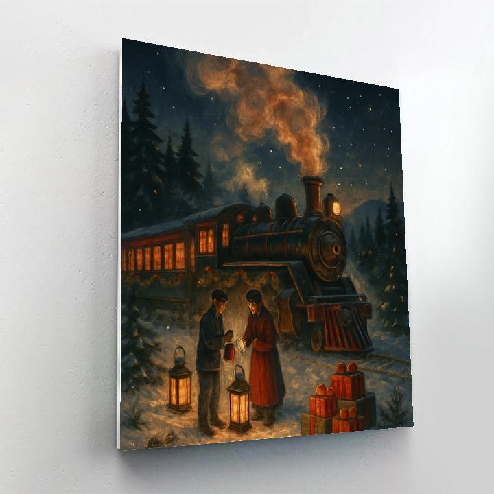 Polar Express Hot Cocoa Stop In The Pines Paint by numbers art