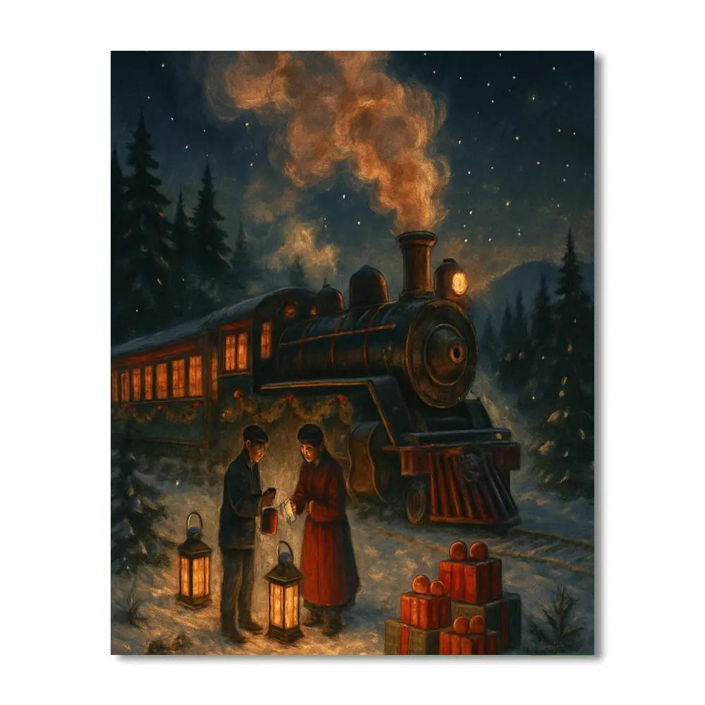 Polar Express Hot Cocoa Stop In The Pines Paint by numbers art