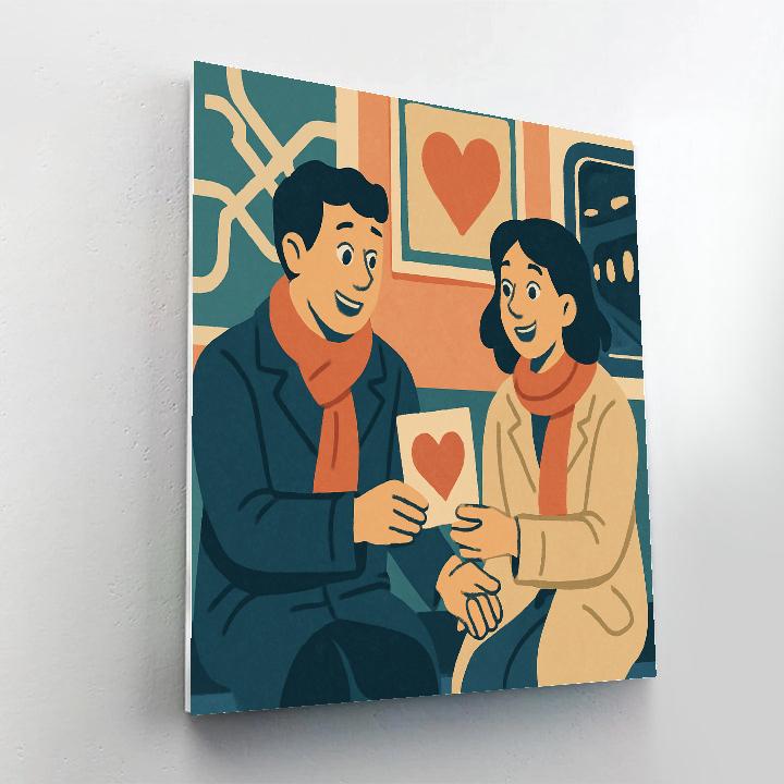 Valentines Day Subway Card Swap Paint by numbers kits