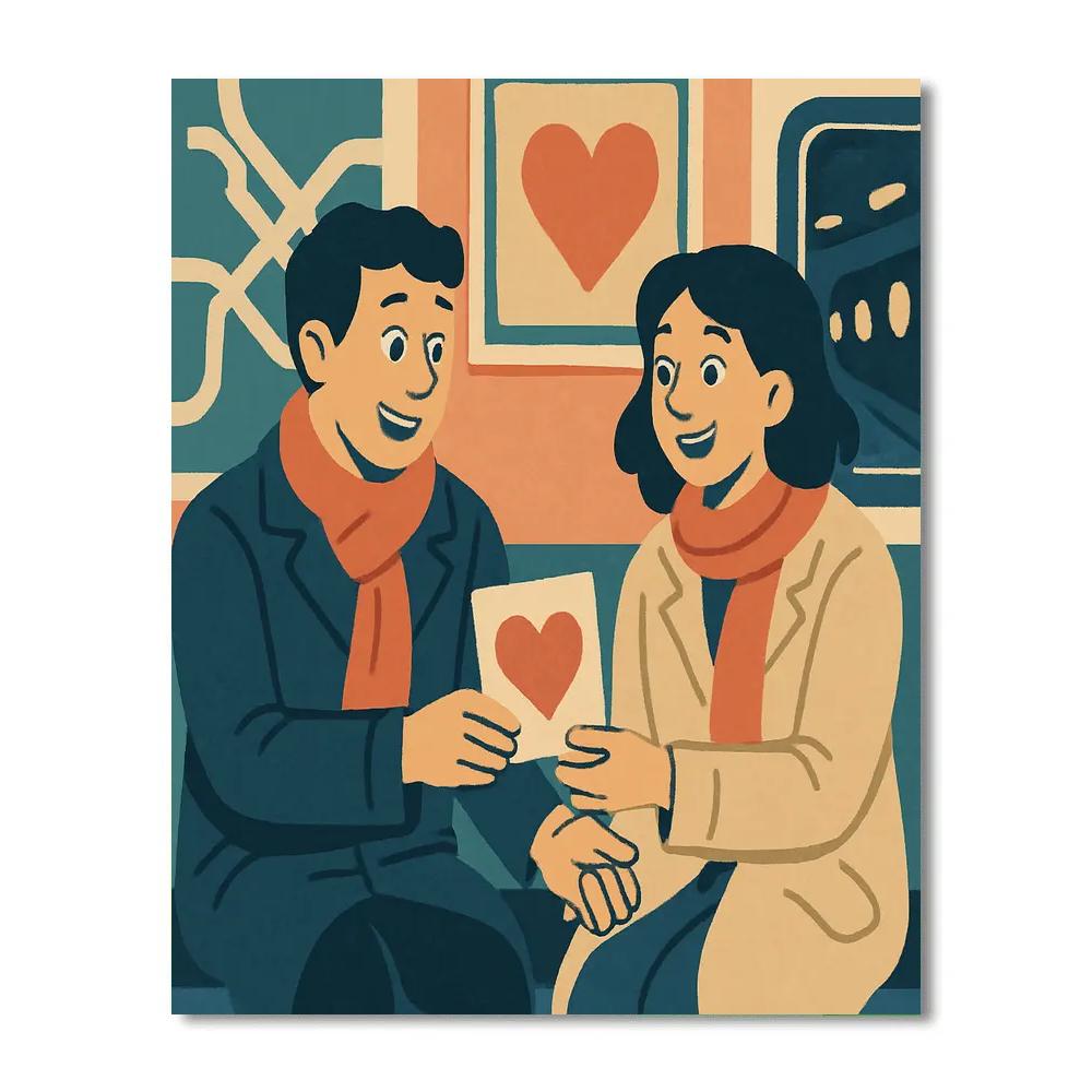 Valentines Day Subway Card Swap Paint by numbers kits