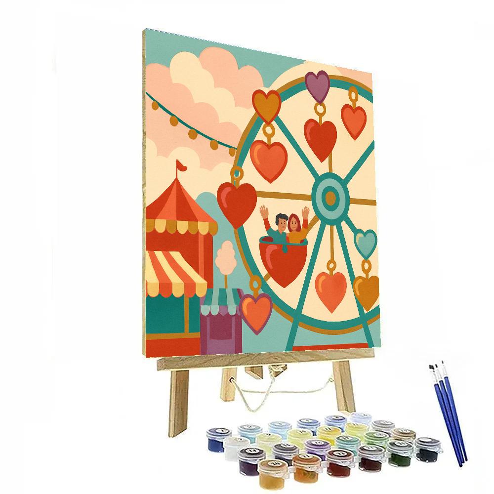 Carnival Ferris Wheel Valentines Day Charms DIY paint by numbers