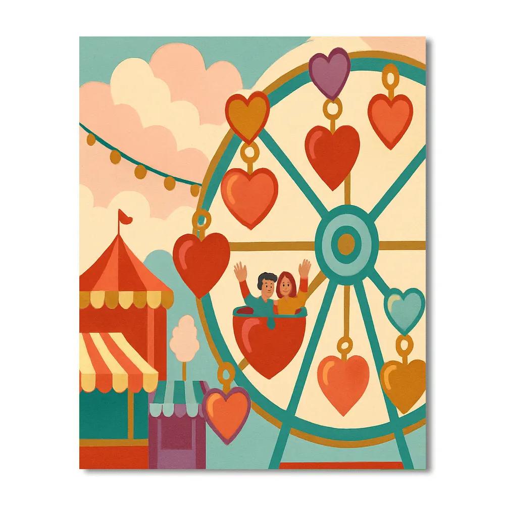 Carnival Ferris Wheel Valentines Day Charms DIY paint by numbers