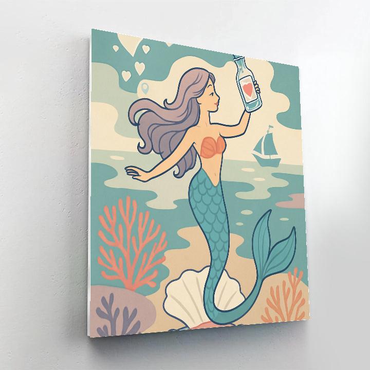 Valentines Day Ocean Bottle Message Ballet Paint by numbers kits