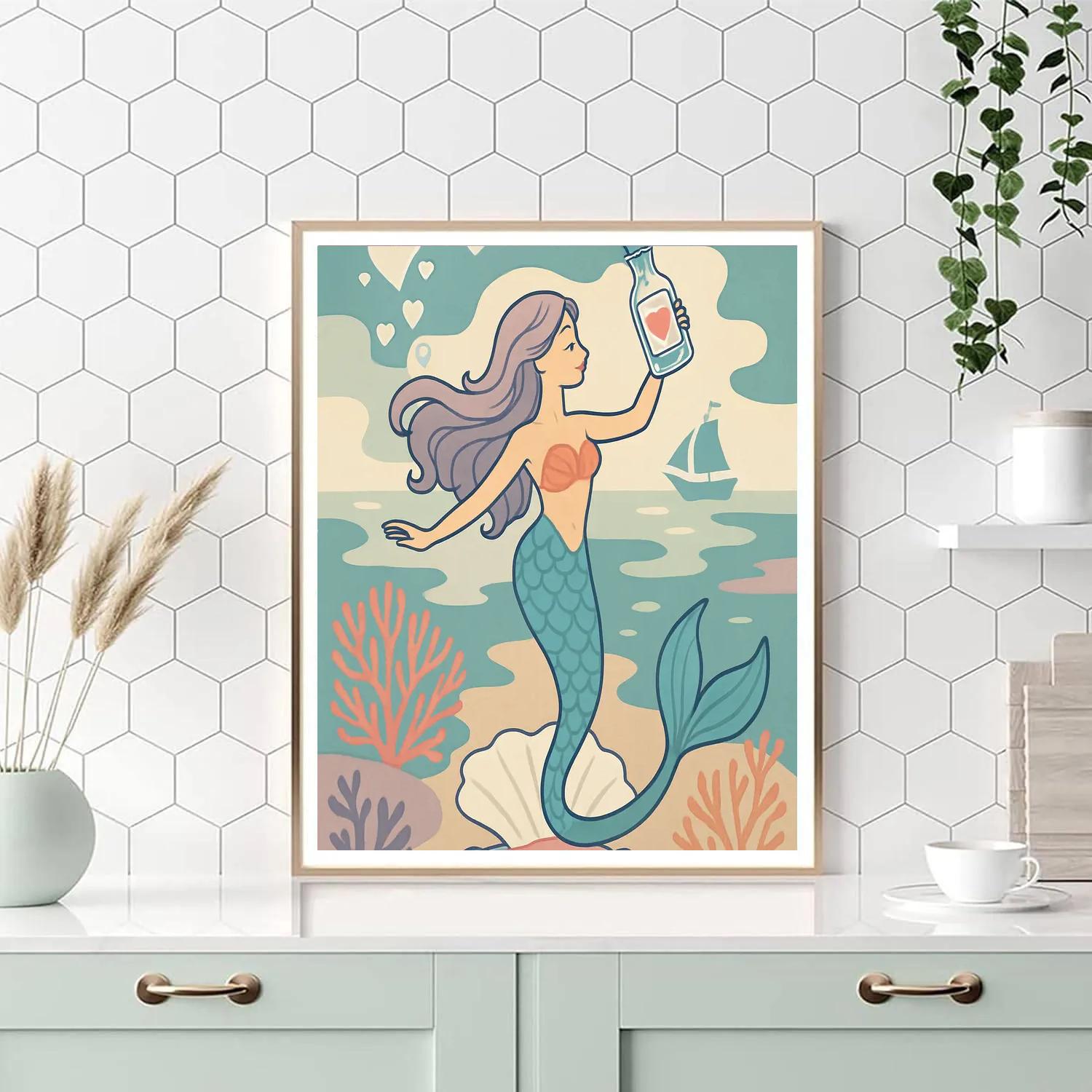 Valentines Day Ocean Bottle Message Ballet Paint by numbers kits
