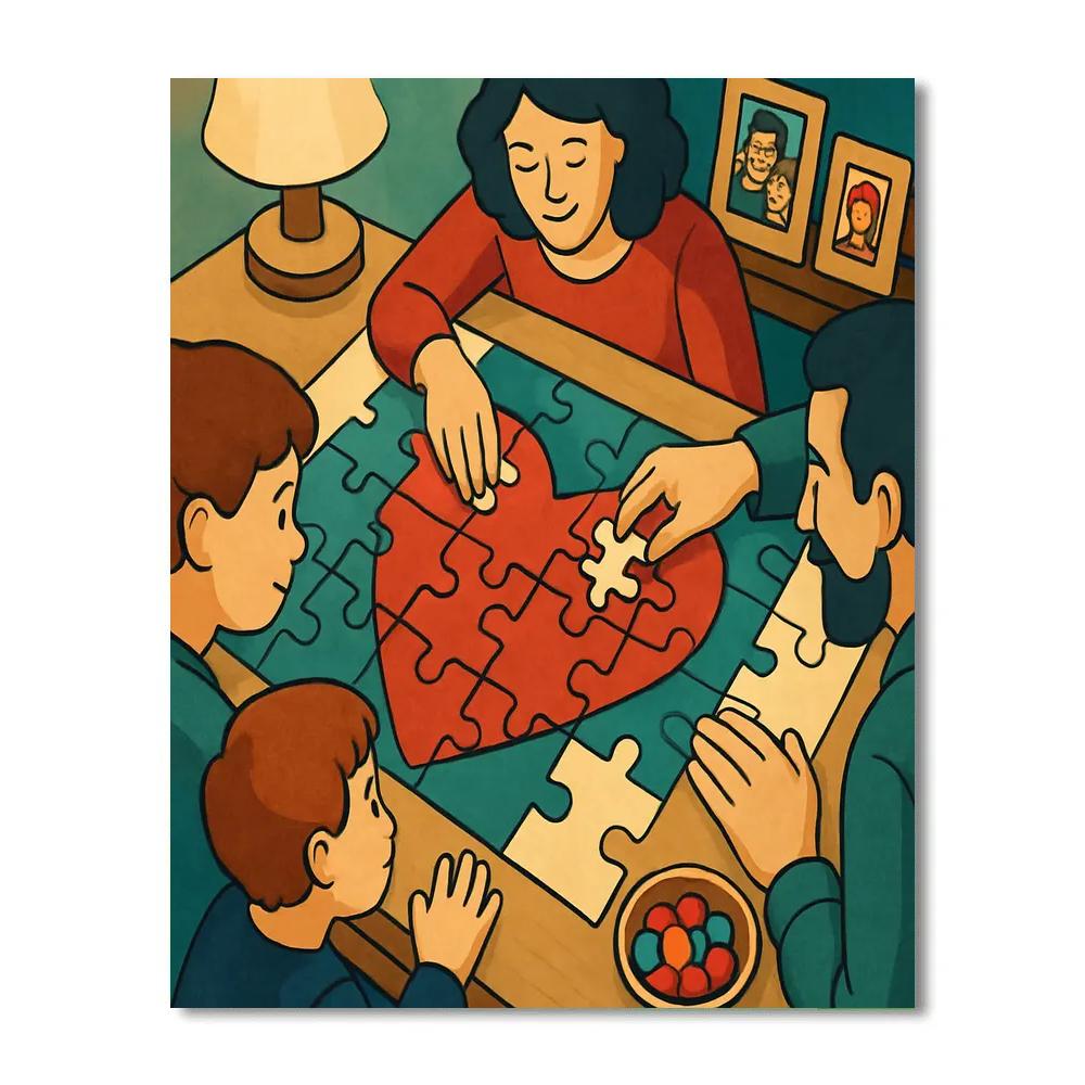 Puzzle Table Valentines Day Matchmakers paint by color