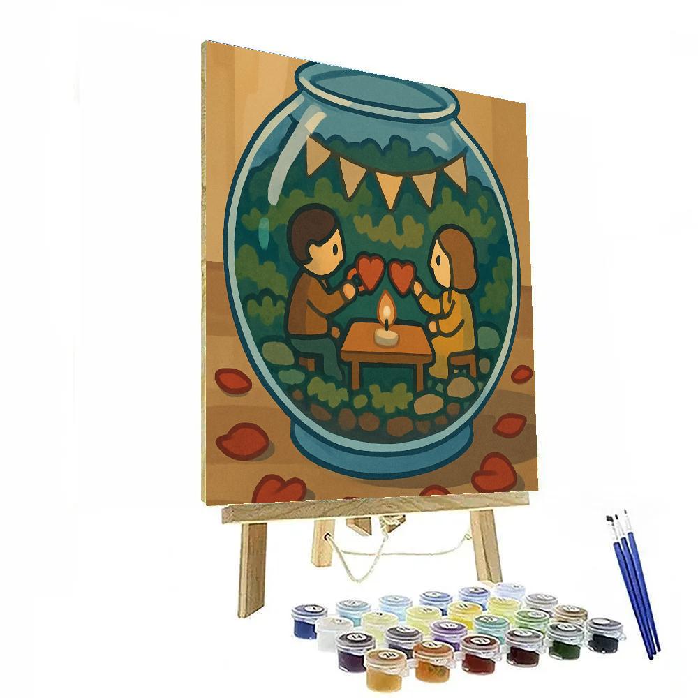 Valentines Day Candlelit Terrarium Dinner paint by number