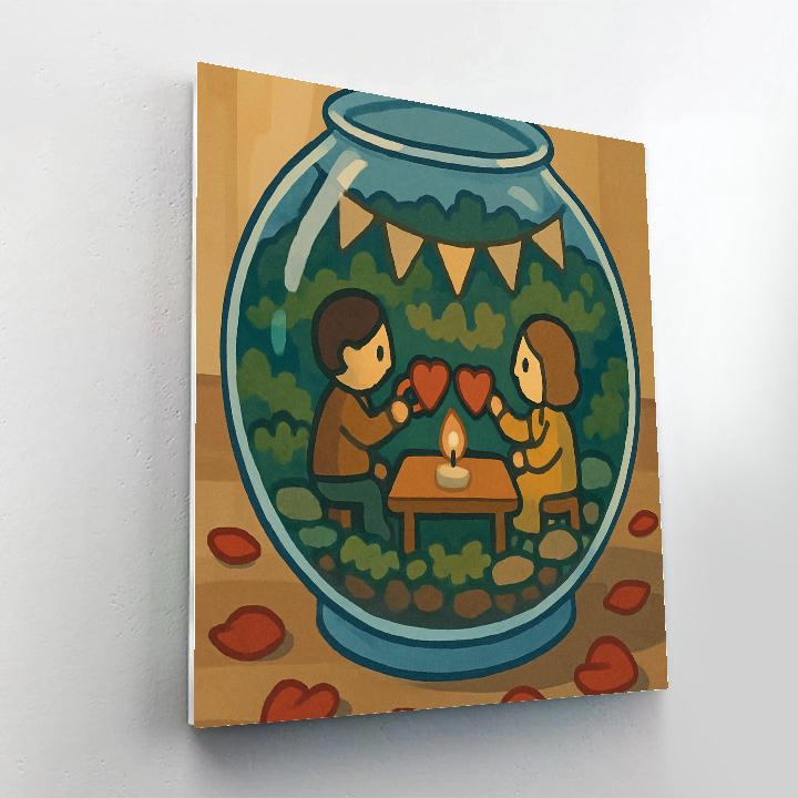 Valentines Day Candlelit Terrarium Dinner paint by number