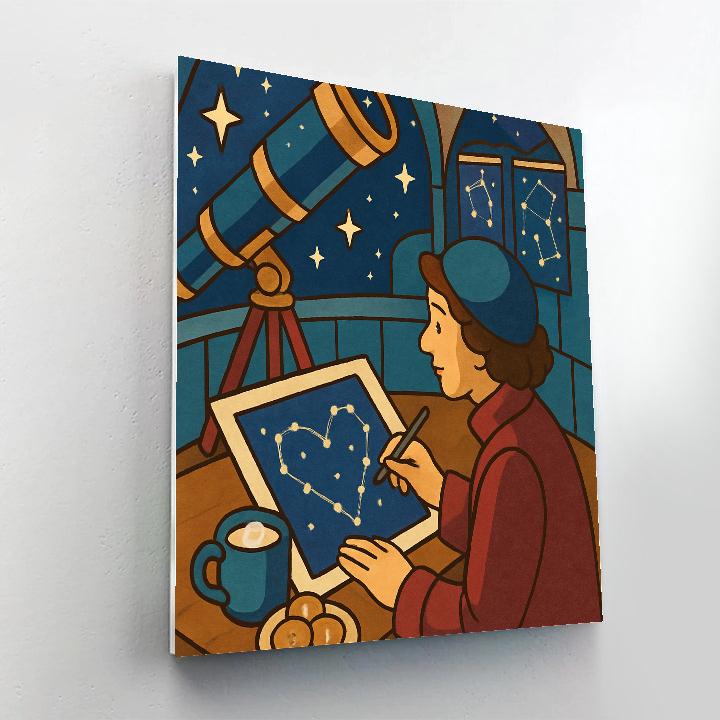 Valentines Day Observatory Star Heart Chart Painting by numbers kit