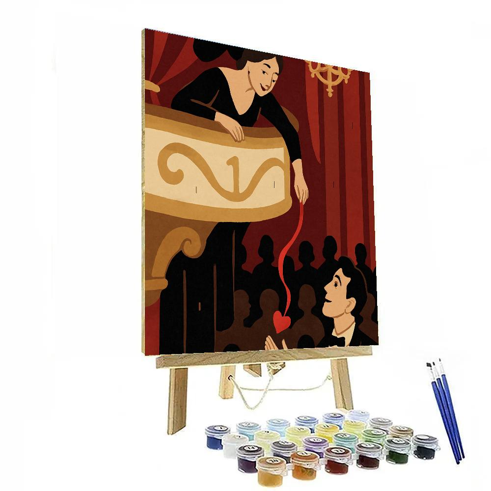 Valentines Day Theater Balcony Note Drop Number painting