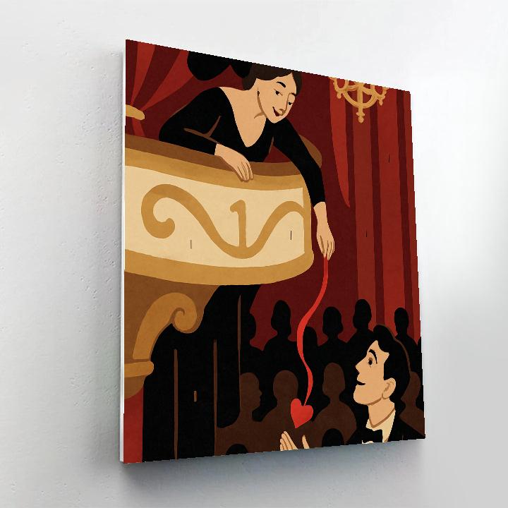 Valentines Day Theater Balcony Note Drop Number painting