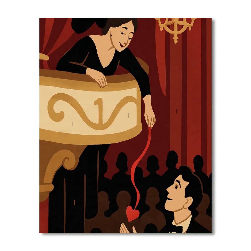 Valentines Day Theater Balcony Note Drop Number painting