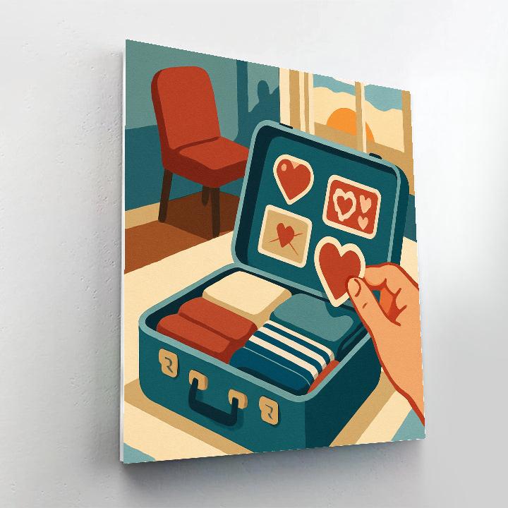 Valentines Day Suitcase Sticker Collage Numbered painting kits