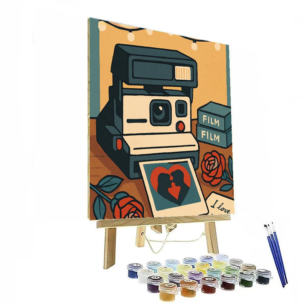 Valentines Day Antique Camera Heart Snapshot Paint by numbers kits