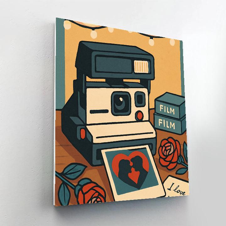 Valentines Day Antique Camera Heart Snapshot Paint by numbers kits
