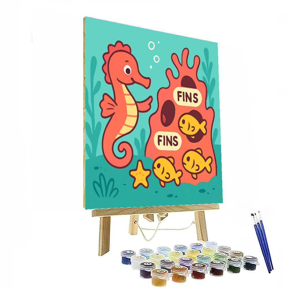 Nebula Reef Seahorse School Painting by numbers kit