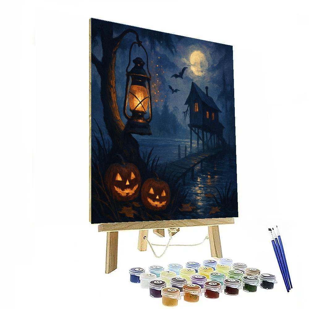 Ember Lantern Marsh At Witching Hour paint by numbers
