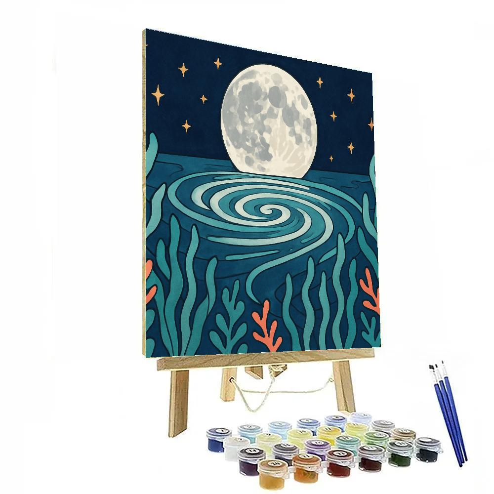 Tidal Garden Under The Moon paint by numbers