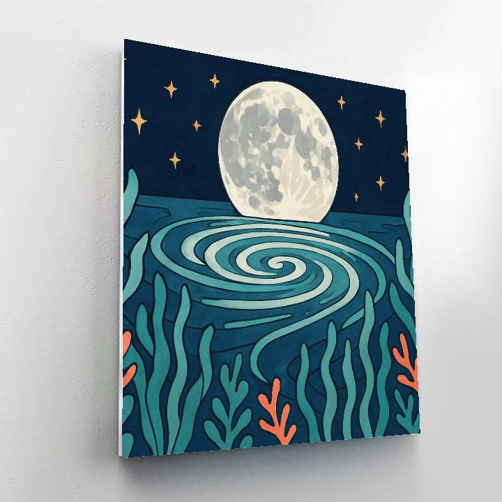 Tidal Garden Under The Moon paint by numbers