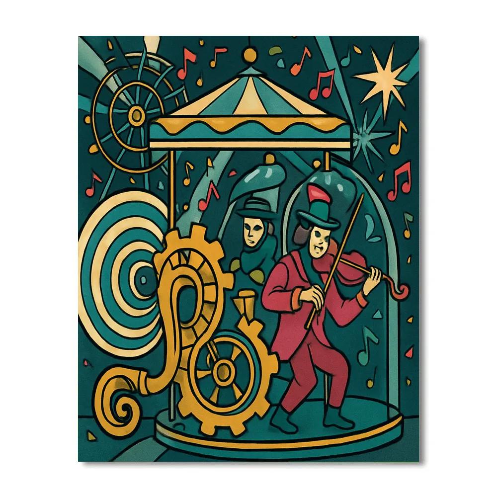 Clockwork Carnival Music Paradox painting number kit