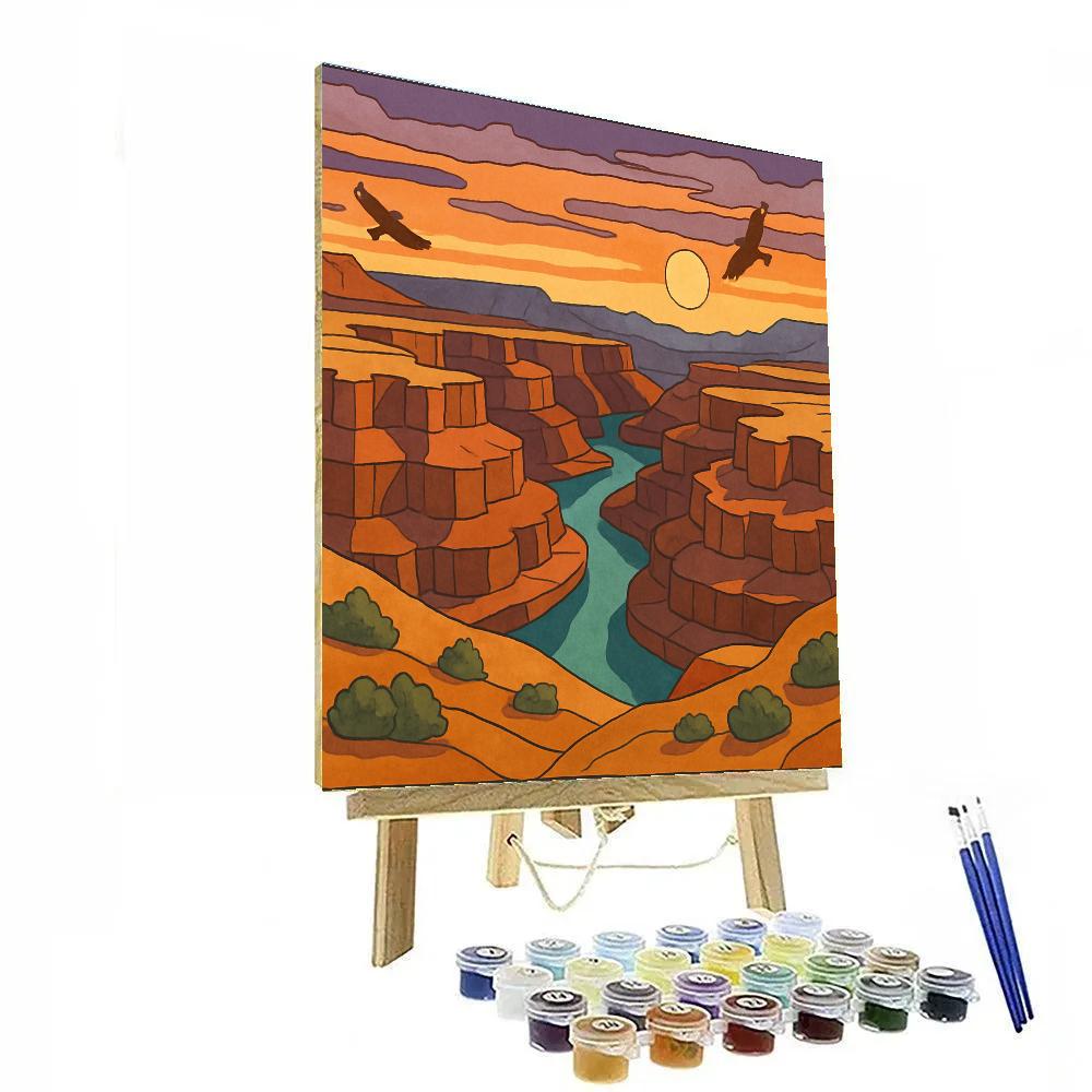 Clockwork Canyon Landscape Mirage Paint by numbers art