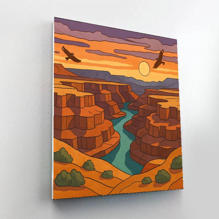 Clockwork Canyon Landscape Mirage Paint by numbers art