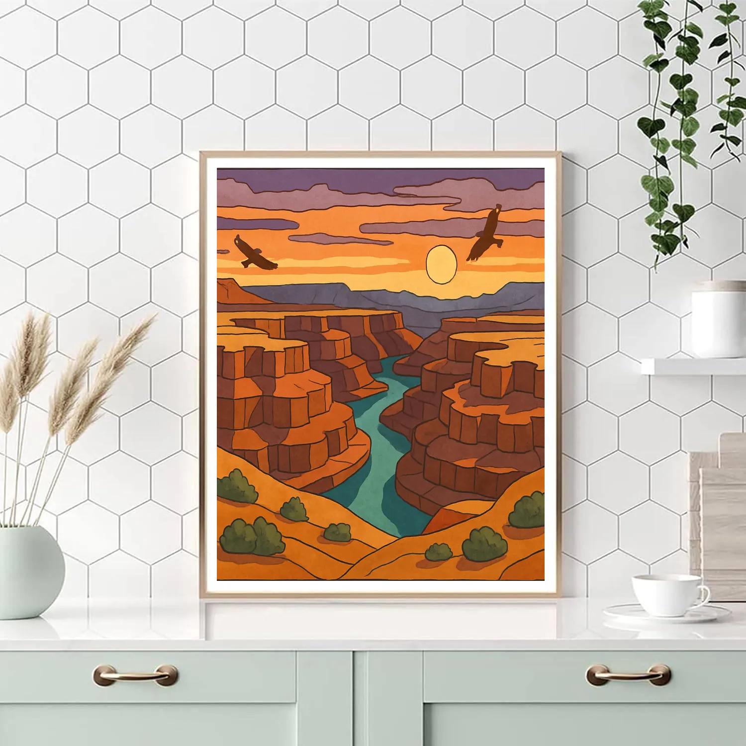 Clockwork Canyon Landscape Mirage Paint by numbers art