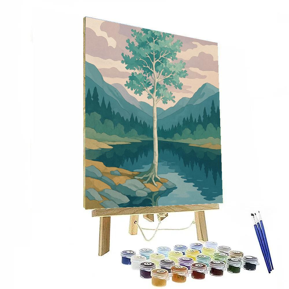 Cloud Mirror Tree Grove Numbered painting kits