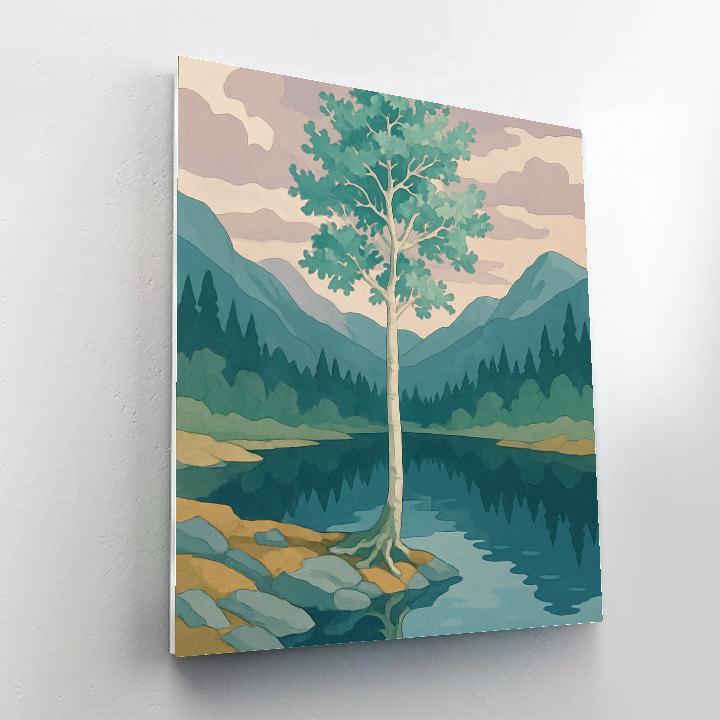 Cloud Mirror Tree Grove Numbered painting kits