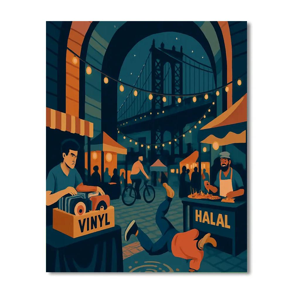 Midnight Swap Meet Beneath New York Arches DIY paint by numbers