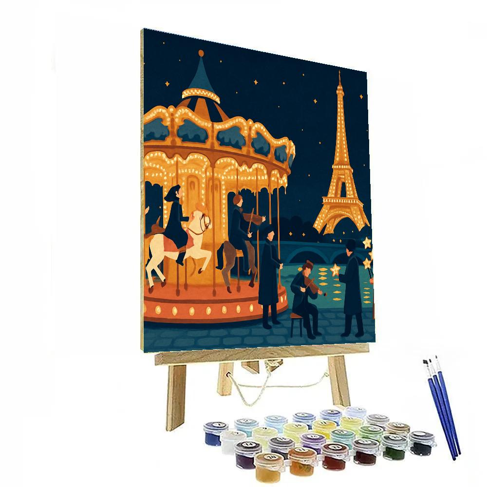 Midnight Carousel In Paris Paint by numbers kits