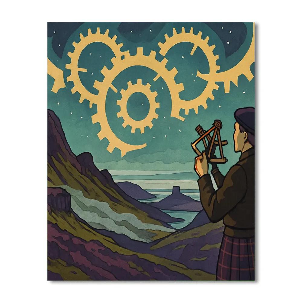 Clockwork Aurora Over Scotland Numbered painting kits
