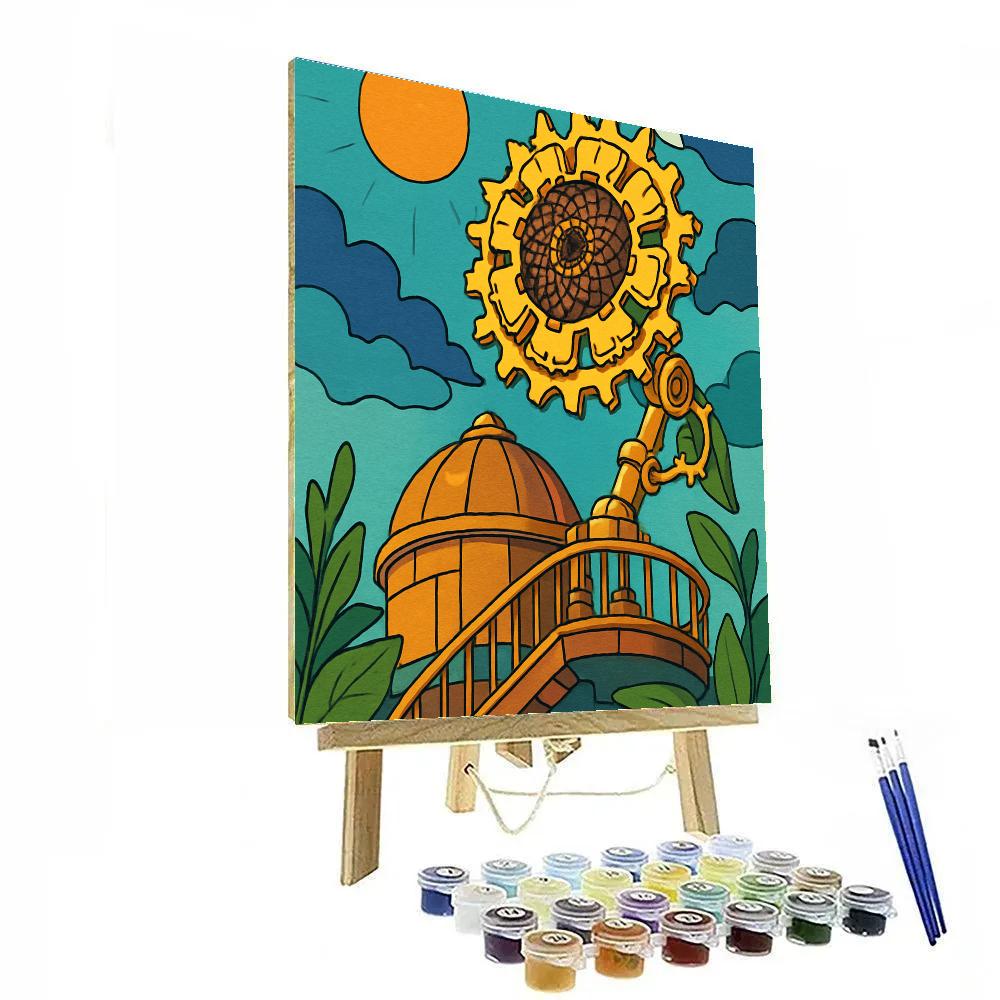Clockwork Observatory Sunflower Numbered painting kits