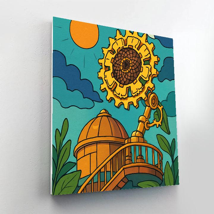 Clockwork Observatory Sunflower Numbered painting kits
