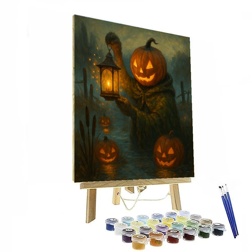 Lantern Keeper Of The Pumpkin Marsh paint by number