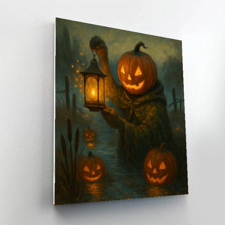 Lantern Keeper Of The Pumpkin Marsh paint by number