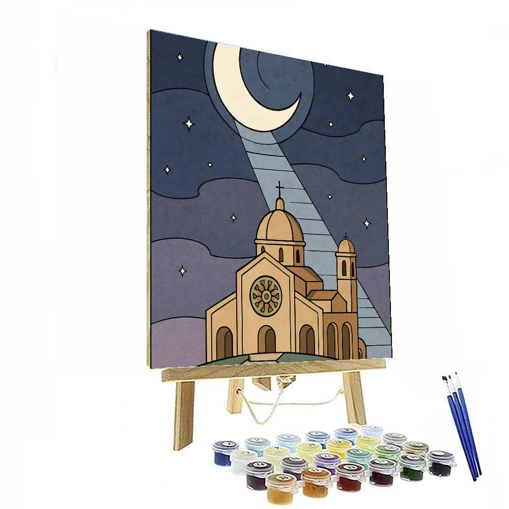 Clockwork Basilica Moon Painting by numbers kit