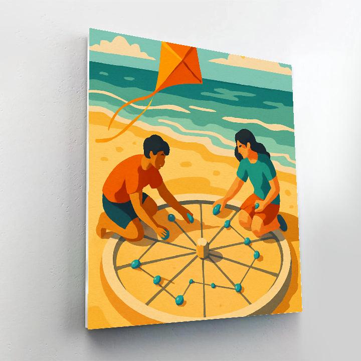 Star Chart Beachscape Number painting