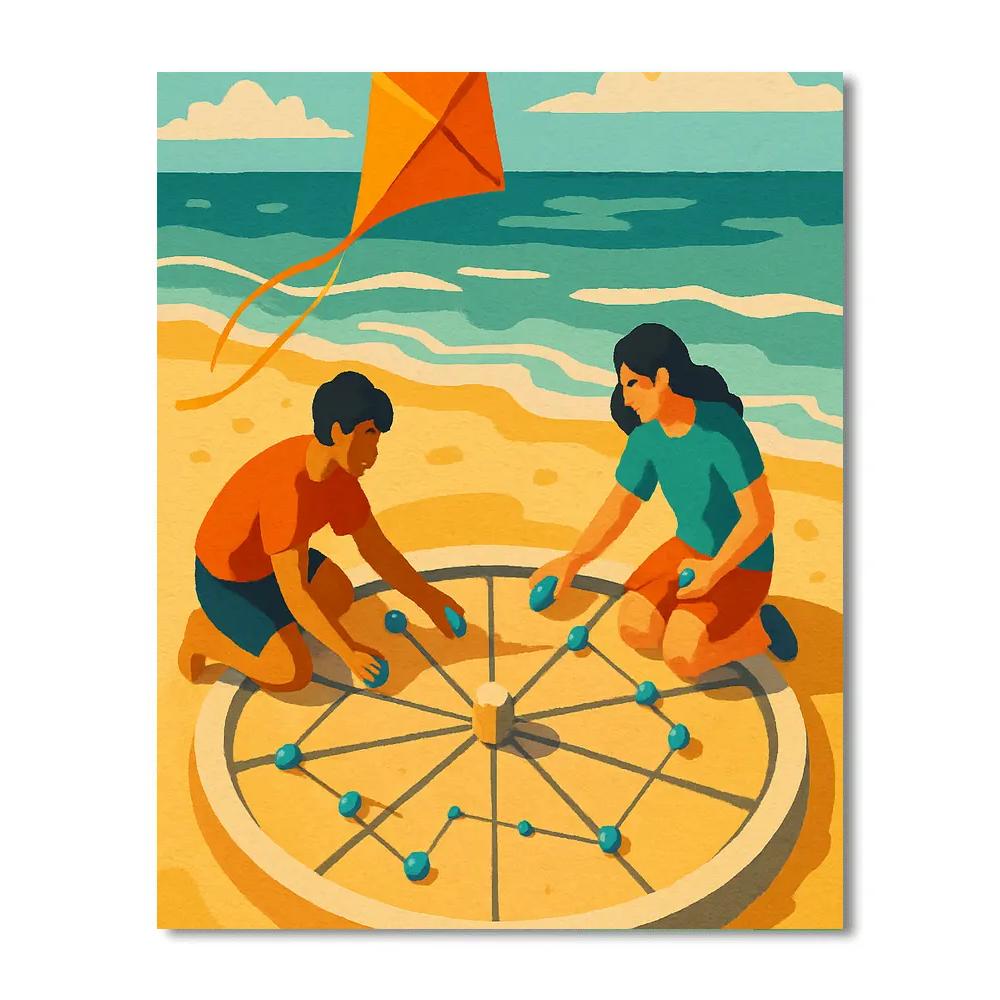 Star Chart Beachscape Number painting